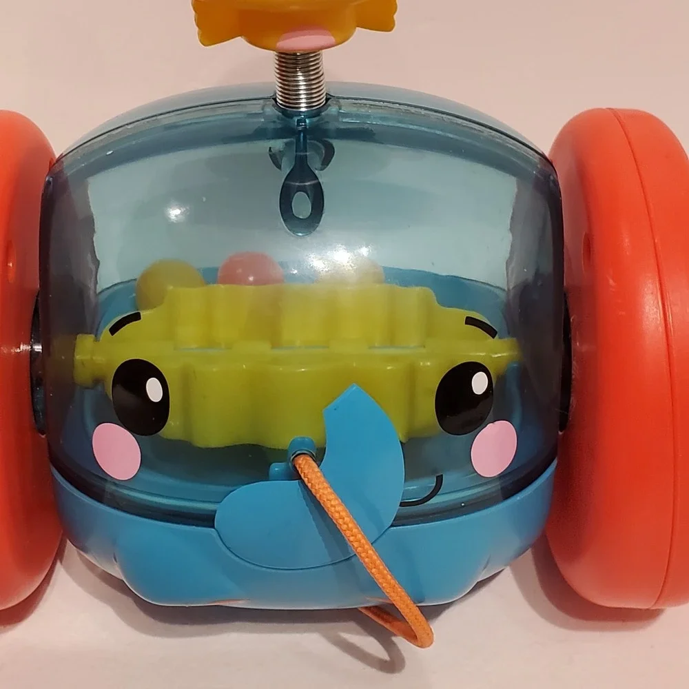 Fisher Price Pull Along Elephant Toy Birdie Popping Beads GTK14 2021 Blue Orange